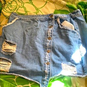 Ripped jean skirt
